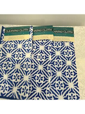 St. Joseph's Indian School Set/3 Reusable Microfiber Cleaning Cloths With Blue &